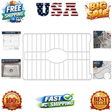 Sink Protectors for Kitchen Sink, Protective Metal Grid, 16x12.3x1 inches, Wh...