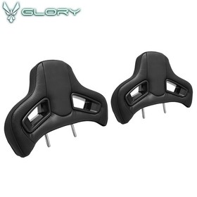 Pair Seat Headrest Neck Cushion BK CFL Rod Dia 10mm Space 150mm For Mazda 3/6 PU