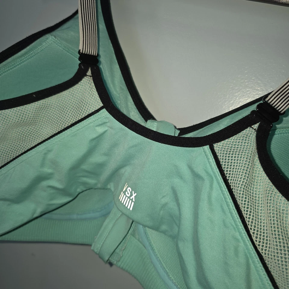VSX Sport Mint zippered front underwire sports bra Women's 36D - Image 3 of 4
