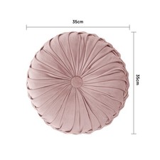 Round Throw Pillow Velvet Pleated Filled Decorative Cushion for Couch Chairs Bed
