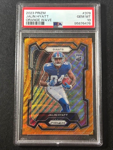 2023 Panini Orange Wave Prizm Jalin Hyatt #378 PSA 10 RC /60 NY Giants Tenn Vols