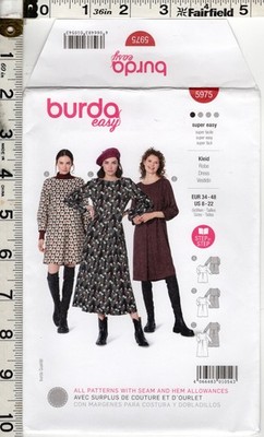 Misses' ''Dress'' Burda style Sewing Pattern 5975 8-22 Semi-Fitted NEW! FREE SHIP