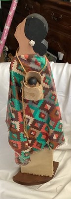 Volkskunst, Handarbeit Holz Indianer Mutter & Baby