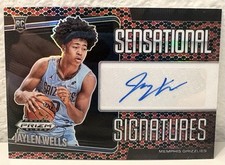 2024-25 Panini Prizm Black Sensational Signatures Jaylen Wells Snakeskin /15 RC