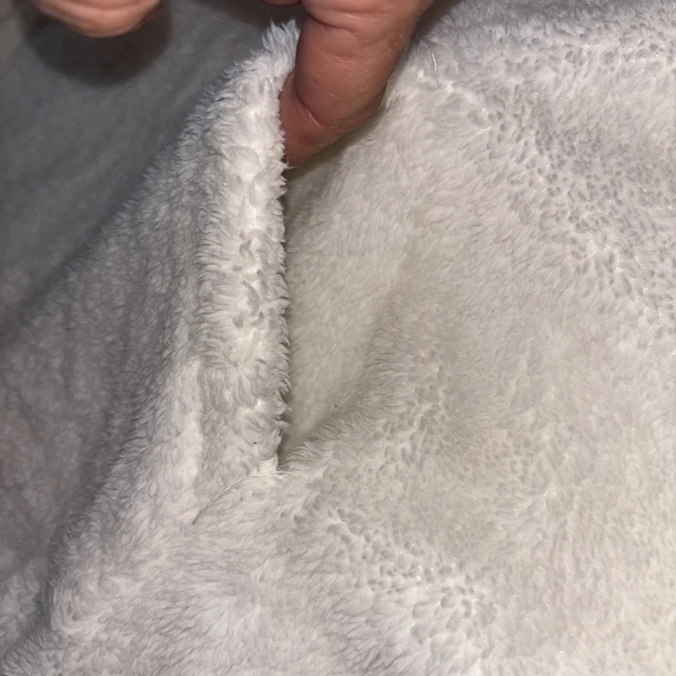 AEROPOSTALE Sherpa Polar SUDADERA CON CAPUCHA INVIERNO BLANCO CON Rosa TALLA XL Foto 4 de 4