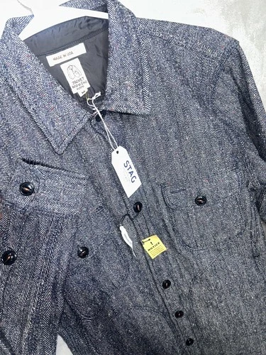 Jacket Hiroshi Kato Raw Denim Herringbone Shirt Jacket  indigo Japanese Fabric M - product listing photo