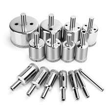 15 Pcs Diamond Drill Bits for Ceramic, Diamond 0.23 Inch - 2 Inch  6 mm - 50 mm  