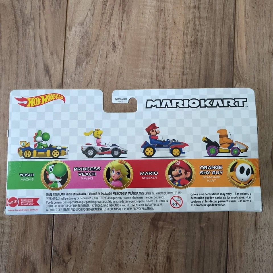 Hot Wheels Mario Kart 4 Pack W/ Orange Shy Guy New Sealed Mattel Ships Fast - Image 3 of 4