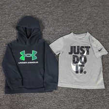 Boys Clothing Lot 4 Under Armour Hoodie Nike Shirt Graphic Logo School Set