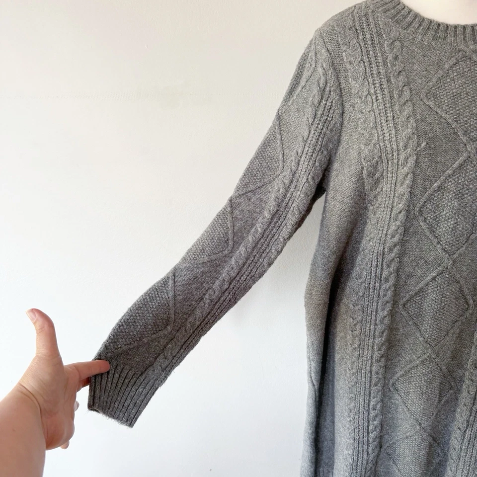 Vestido Suéter Torrid Nuevo con Etiquetas Tejido con Cable 1X Pescador Costero Acogedor Cómodo Elastizado Gris Foto 3 de 4