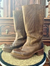 Vintage Frye Campus 14L Boots Womens 8 M Golden Brown Square Toe Western
