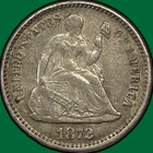 1872 Seated Liberty Half Dime Choice Extremely Fine XF+/AU Coin #32985