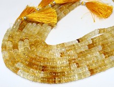 Natural Citrine Faceted Rondelle Beads 6-7mm 8 Inch Strand Jewelry Making