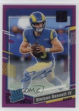 2023 Panini Clearly Donruss Purple Auto /175 Stetson Bennett IV #83 Auto 0xb8