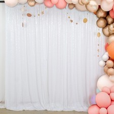 ShinyBeauty Photobooth Background Best Choice-7FTx7FT-White-Sequin Photography