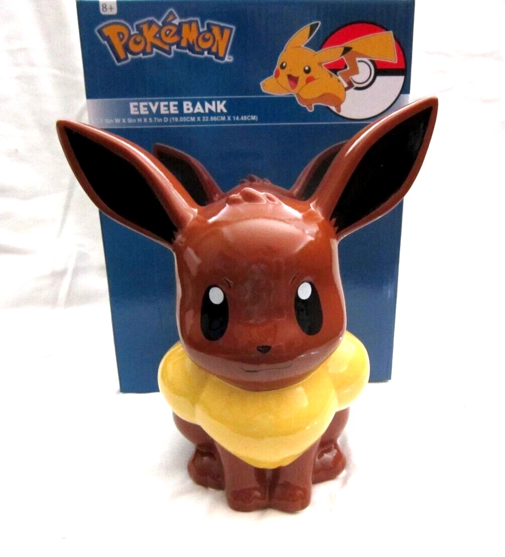 Pokémon Eevee 9” Ceramic Coin Piggy Bank 2016 - Rare HTF Eeveelution Toy Figure - Picture 1 of 5