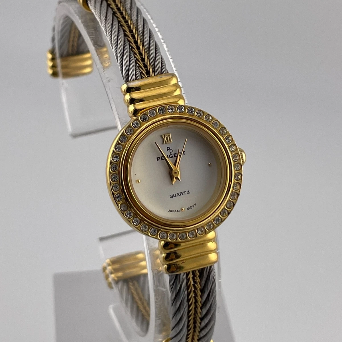 Peugeot Ladies Cuff Bangle MOP Watch New Battery 21MM 6\