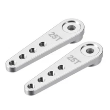 2PCS Aluminum 25T Servo Horn for Futaba Savox RC Model Car Boat - Silver Tone