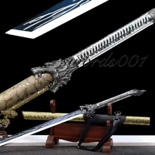 45'' Wolf Broadsword Dao Sword Katana Sharp High Manganese Steel Outdoors Saber 