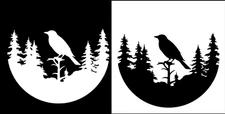 Crow Bird Forest Vinyl Decal Car Truck Window Tumbler Laptop Tablet Notebook