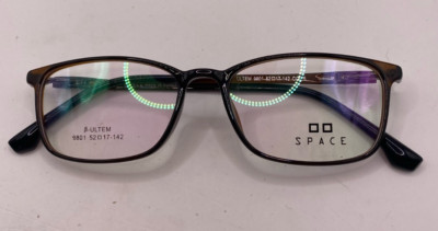 SPACE EYEGLASSES FRAMES ONLY ULTEM 9801 Col 5 BROWN FULL RIM 52-17-142