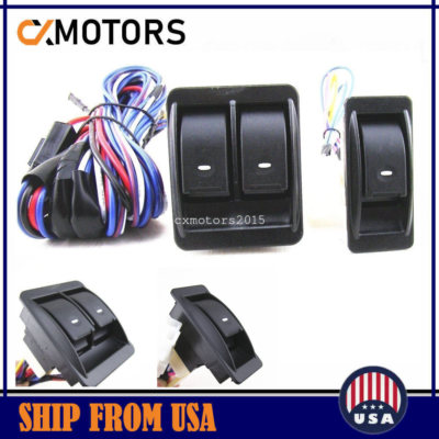 #ad Universal 3 Rocker Switch Kit for 2 Door VehicleDIY Conversion to Power Windows $26.99