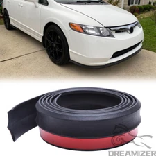 2.5M/8.2ft Universal Black Front Bumper Lip Splitter Chin Skirt Spoiler Body Kit
