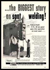 1957 Warco Federal Machine & Welder Co Warren Ohio Aircraft Spot Welder Print Ad