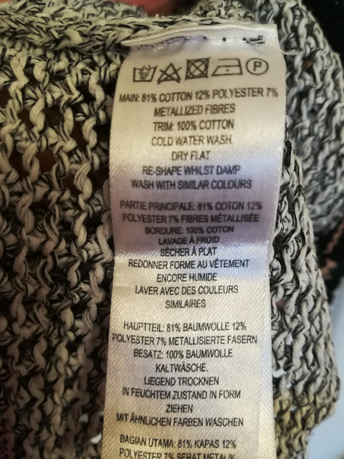 French Connection Women's Jumper With Multi-coloured Sleeves Size M image 9