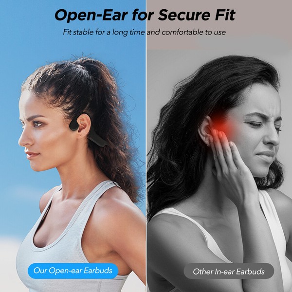 Alternate view of Mpow Waterproof Bone Conduction Headphones Wireless Bluetooth 5.3 Headset