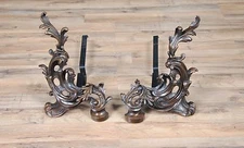 A9021, Niagara Furniture, PAIR Bronze And Iron, Fireplace Decorations, andiron