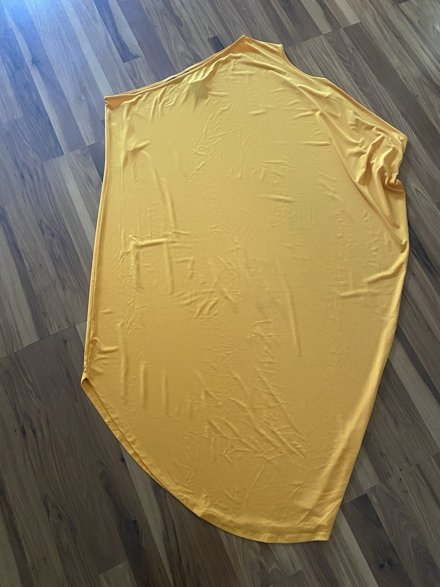 Lane Bryant One Shoulder Drape Dress Size 26 / 28 Yellow Gold Goddess Midi  New