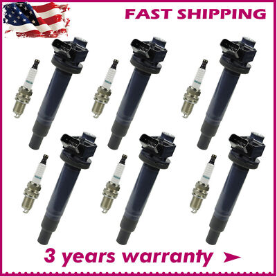 6X Ignition Coils + 6X Spark Plugs Kit for Honda Accord Acura TL TSX V6