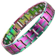 Titanium Rainbow Magnetic Bracelet 44 Magnets New Energy Balance Power Calm Joy