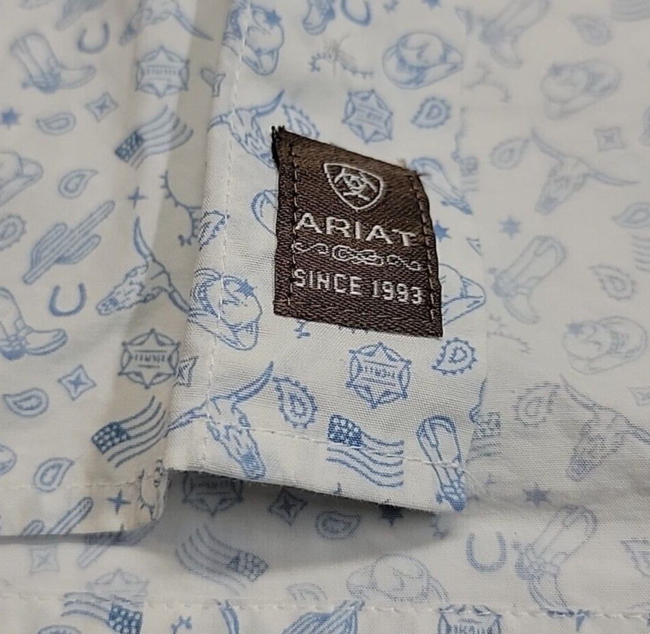 Ariat Pro Series Geormetric Pattern Boots Flag Western Cowboy