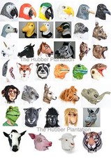 Máscara de látex animal disfraz Halloween zoológico selva pájaro bosque safari granja salvaje