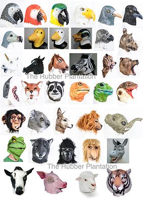 Latex Tier Tiermaske Komplettkopf Verkleidung Halloween Zoo Jungle