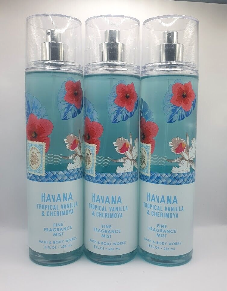 BATH AND BODY WORKS HAVANA TROPICAL VANILLA & CHERIMOYA MIST 8 OZ (SET