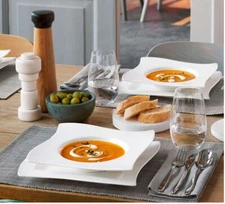 Villeroy & Boch NewWave Dinnerware set 8 pcs. White Premium Porcelain