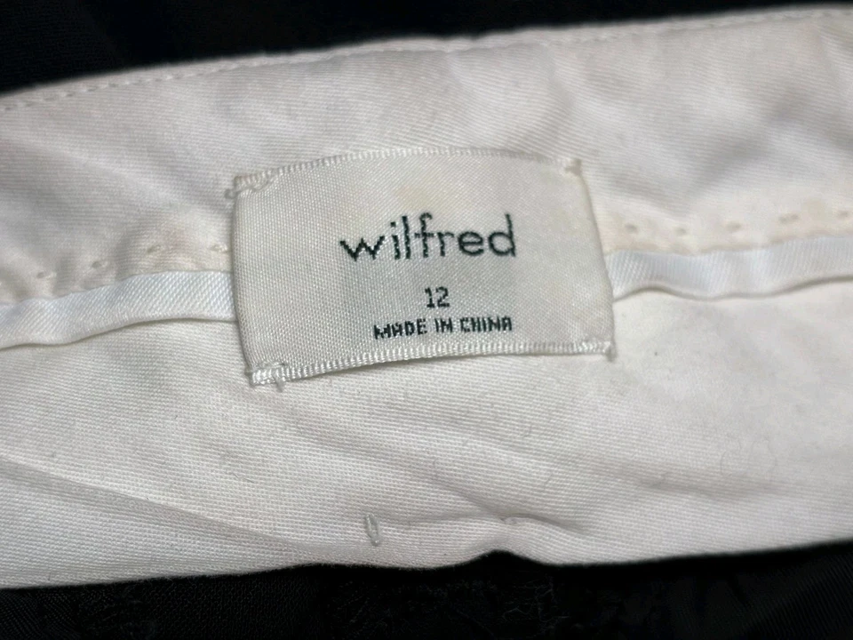 Pantalones de vestir Wilfred para mujer talla 12 negros grises pierna ancha plisados oficina carrera  Foto 3 de 4