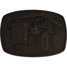 Lectra Haul Rig Equipment Dump Truck Mining Construction Vintage Belt Buckle