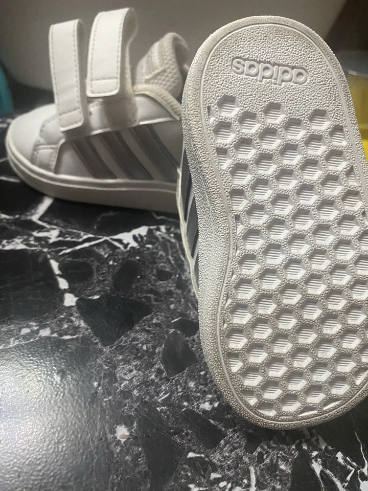 Adidas Grand Court 2.0 CF Baby/Toddler Shoes Toddler Girl's Size 4 White GW6526 - Image 2 of 2