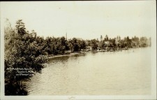 RPPC Gaylord MI Arbutus Beach Resort Otsego Lake 1932 real photo postcard