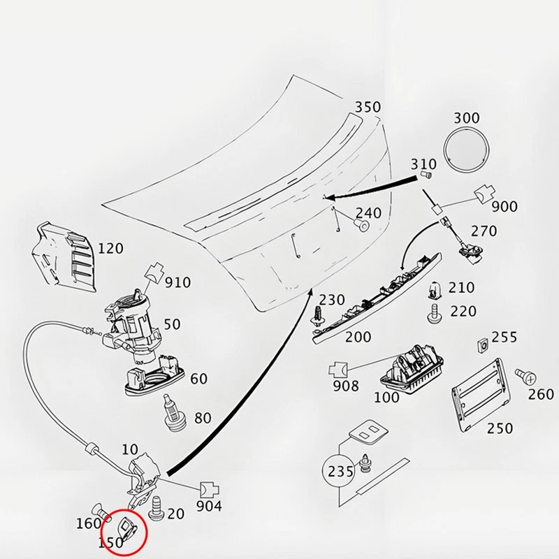 Rear Trunk Lock Striker Fit For Mercedes Benz C-Class W204 2008-2015 #2047580003 Foto 2 de 4