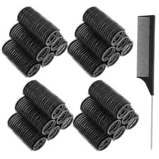 24 Pcs Self-Grip Small Hair Rollers Set Curlers for Women Short Hair and Black