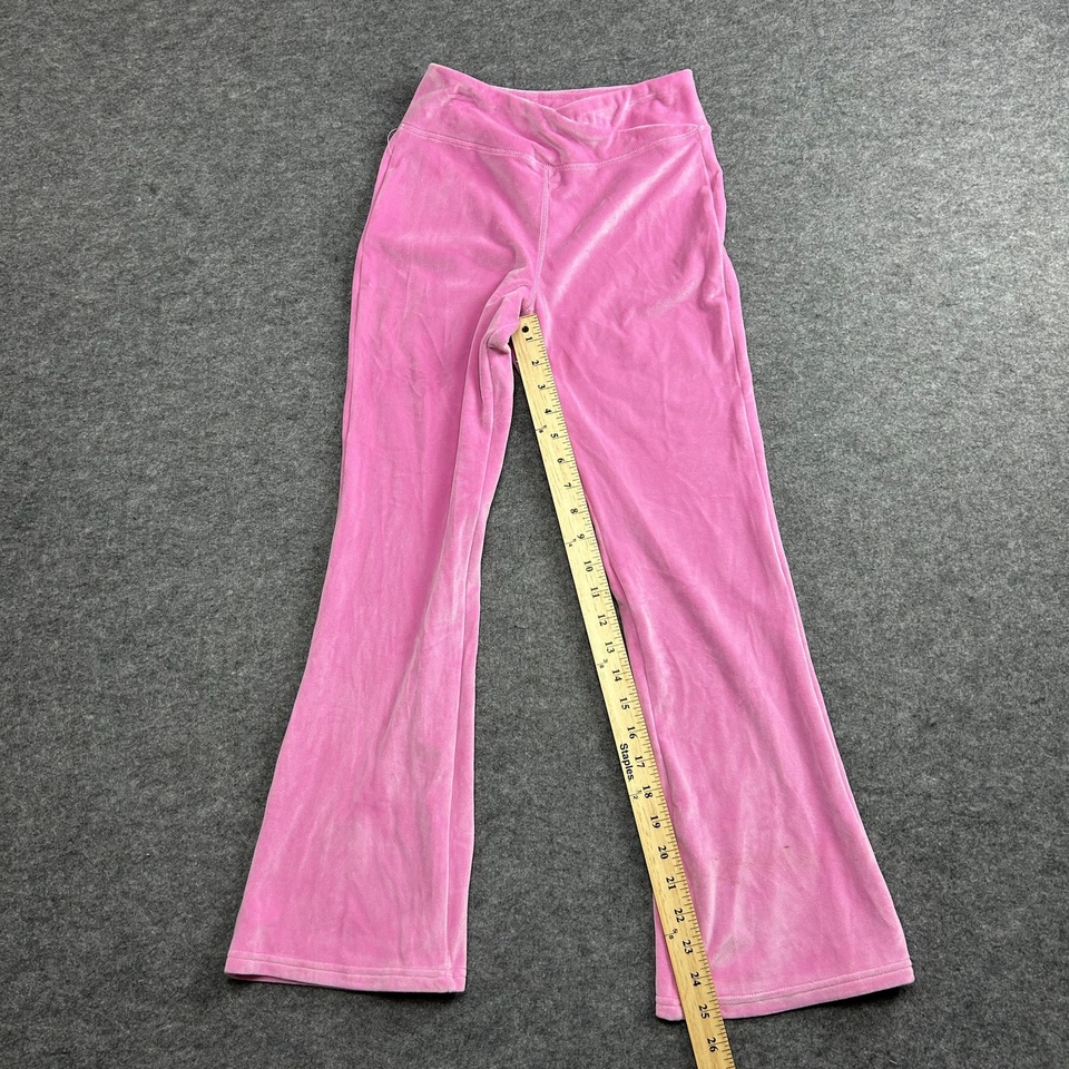 Pantalones Yogalicious Niñas Grandes 12 Terciopelo Acampanado Elastizados Yoga Ropa Activa Foto 2 de 4