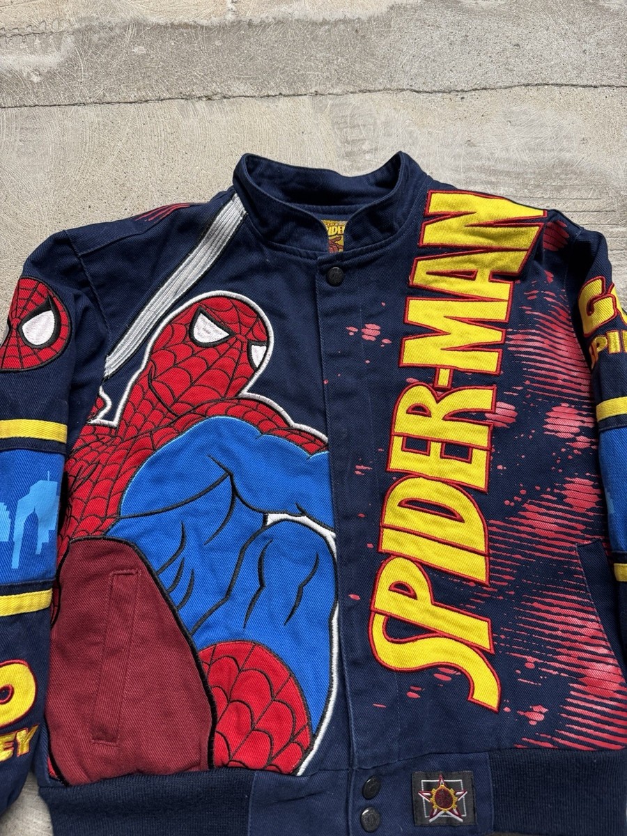 Spider-Man Jeff Hamilton Canvas Racing Jacket Boys Medium | eBay