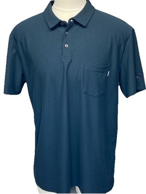 Vuori TaylorMade Colab Mens Golf Polo Shirt Blue Performance Pocket Size 2XL XXL