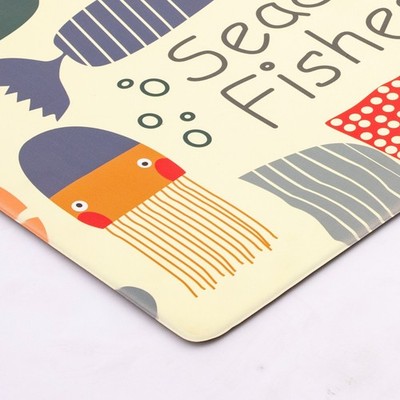 Vortiara ''Sea  Fishes'' Digital Print Dinning Wonderful Kitchen Mat39× 20.1×0.3in