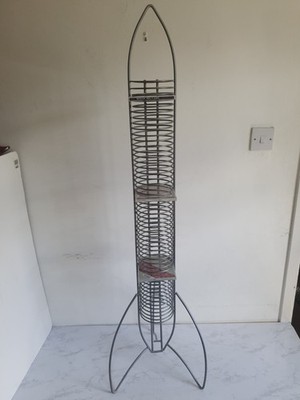 Vintage Chrom Metall CD Rack Rocket Stativ Retro Y2K hält 50 126 cm Höhe
